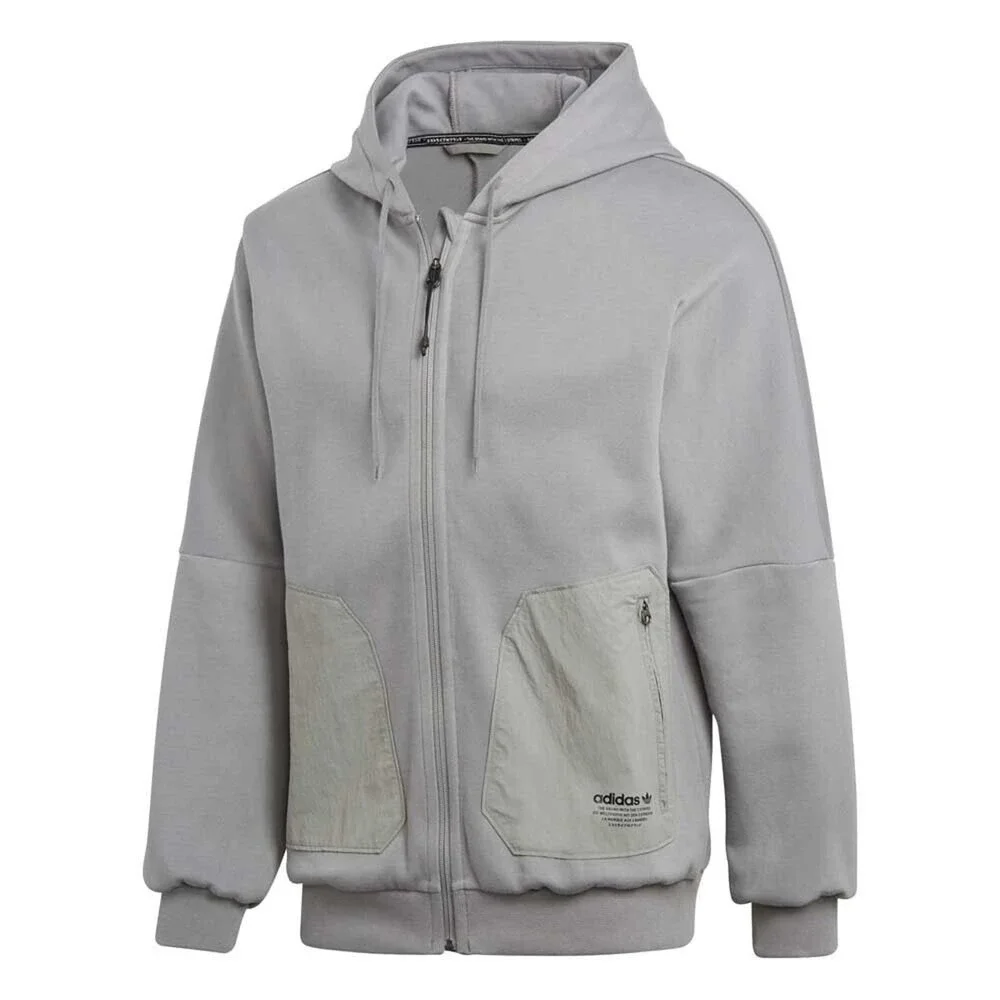 NWT! ADIDAS ORIGINALS NMD TREFOIL ZIP‎ HOODIE CE1619 GRAY LARGE